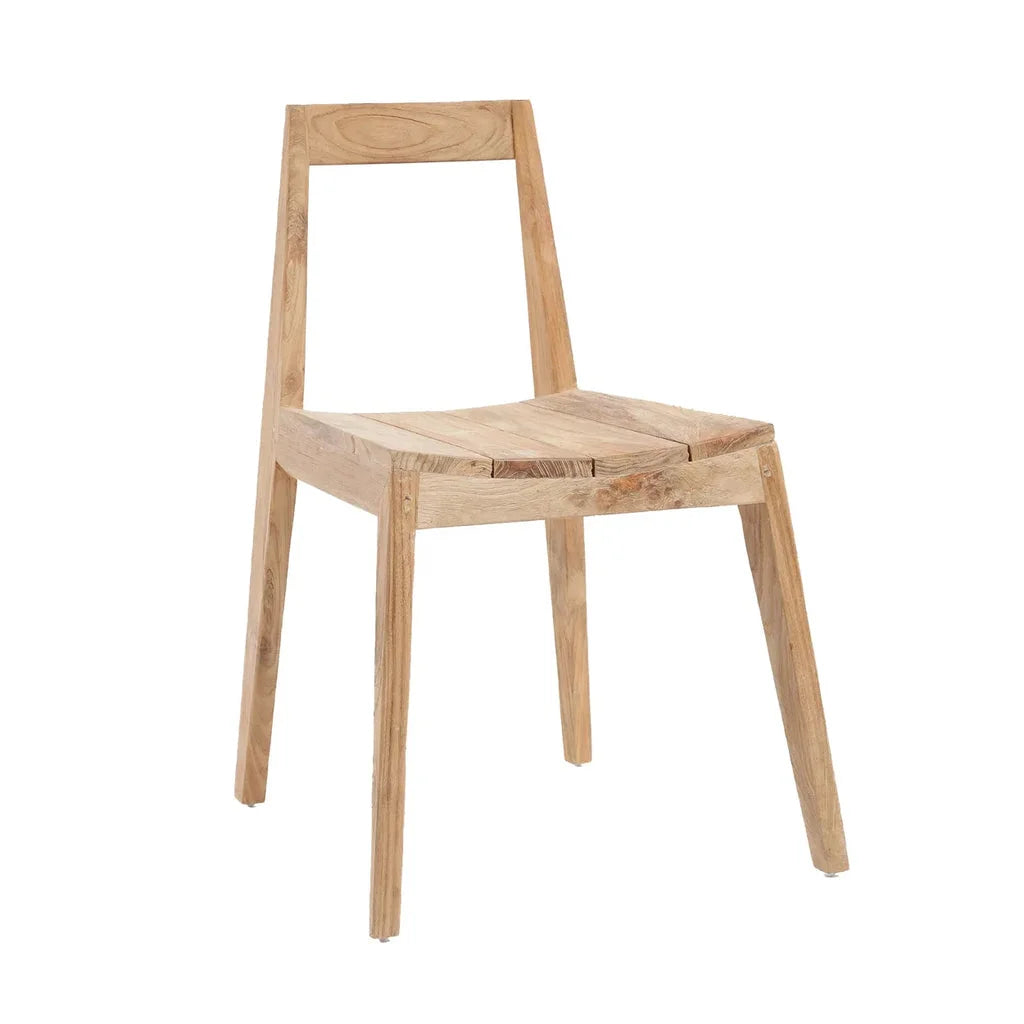 Chaise en bois avec dossier droit pour salle à manger Paxi Naturelle Extérieure