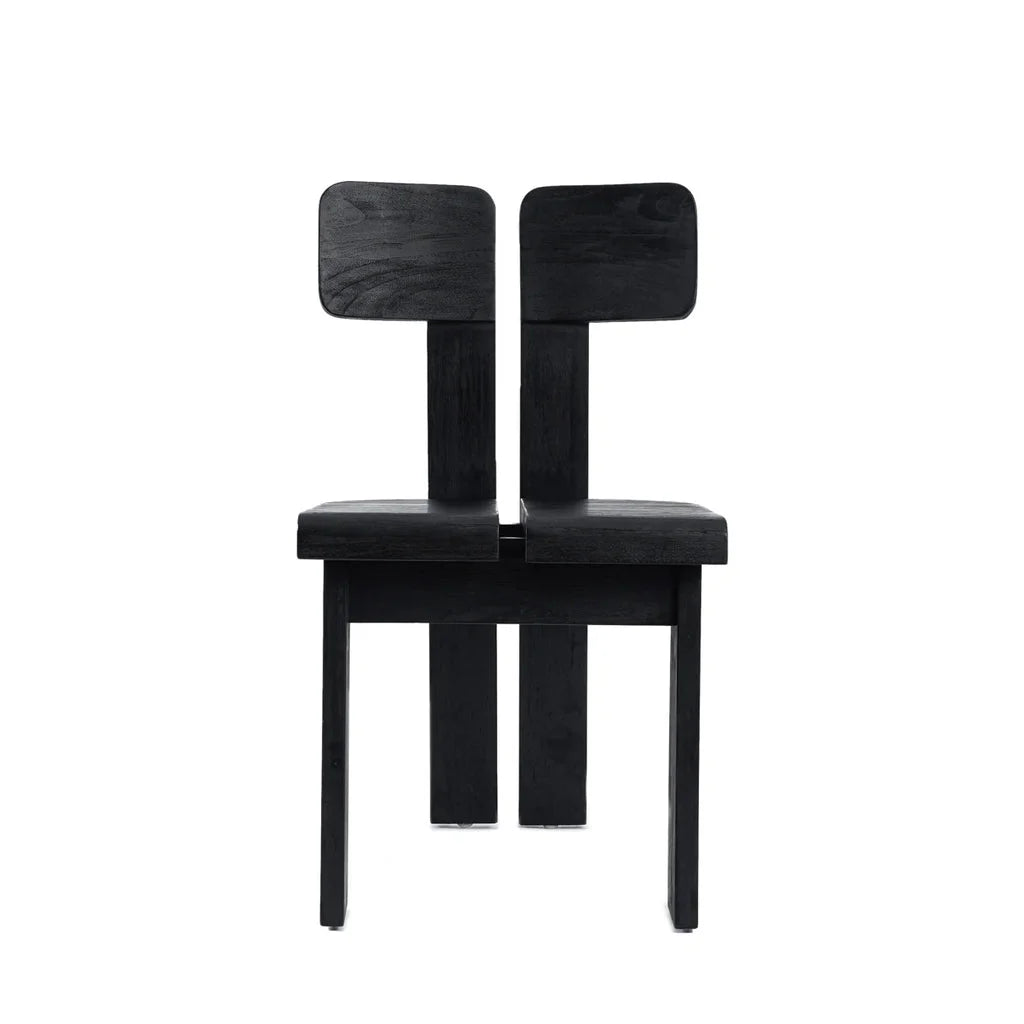 Chaise double en bois noir de salle à manger Sama Sama Noir, élégante et moderne