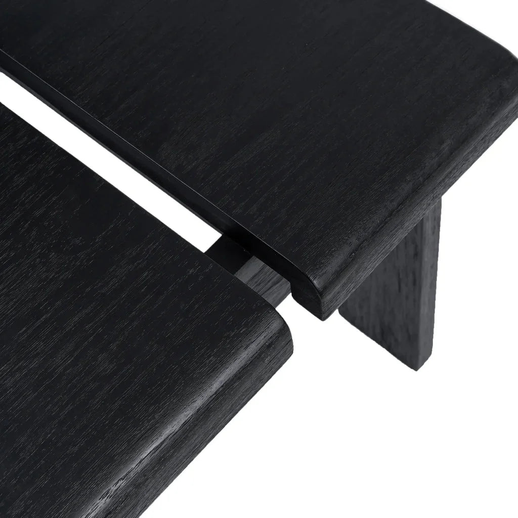 Chaise de salle à manger Sama Sama Noir avec assise en bois noir à lattes
