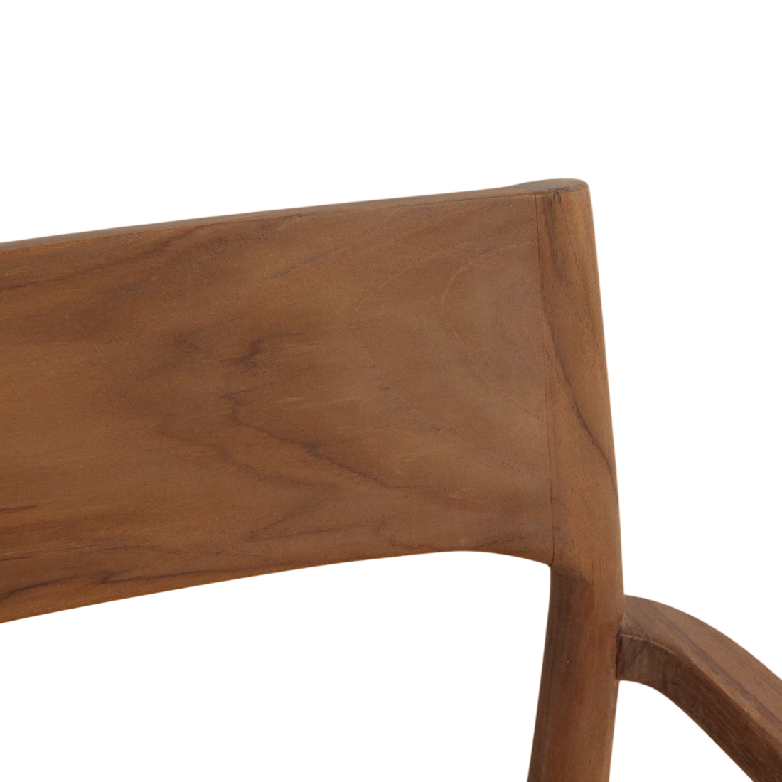 Dossier de chaise en teck brun clair lisse à grain naturel