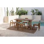 Chaise de salle à manger en teck recyclé naturel pour intérieur et extérieur