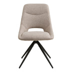 Chaise de salle à manger beige chiné avec piètement noir, lot de 2