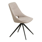 Chaise de salle à manger beige chiné avec piétement noir, lot de 2