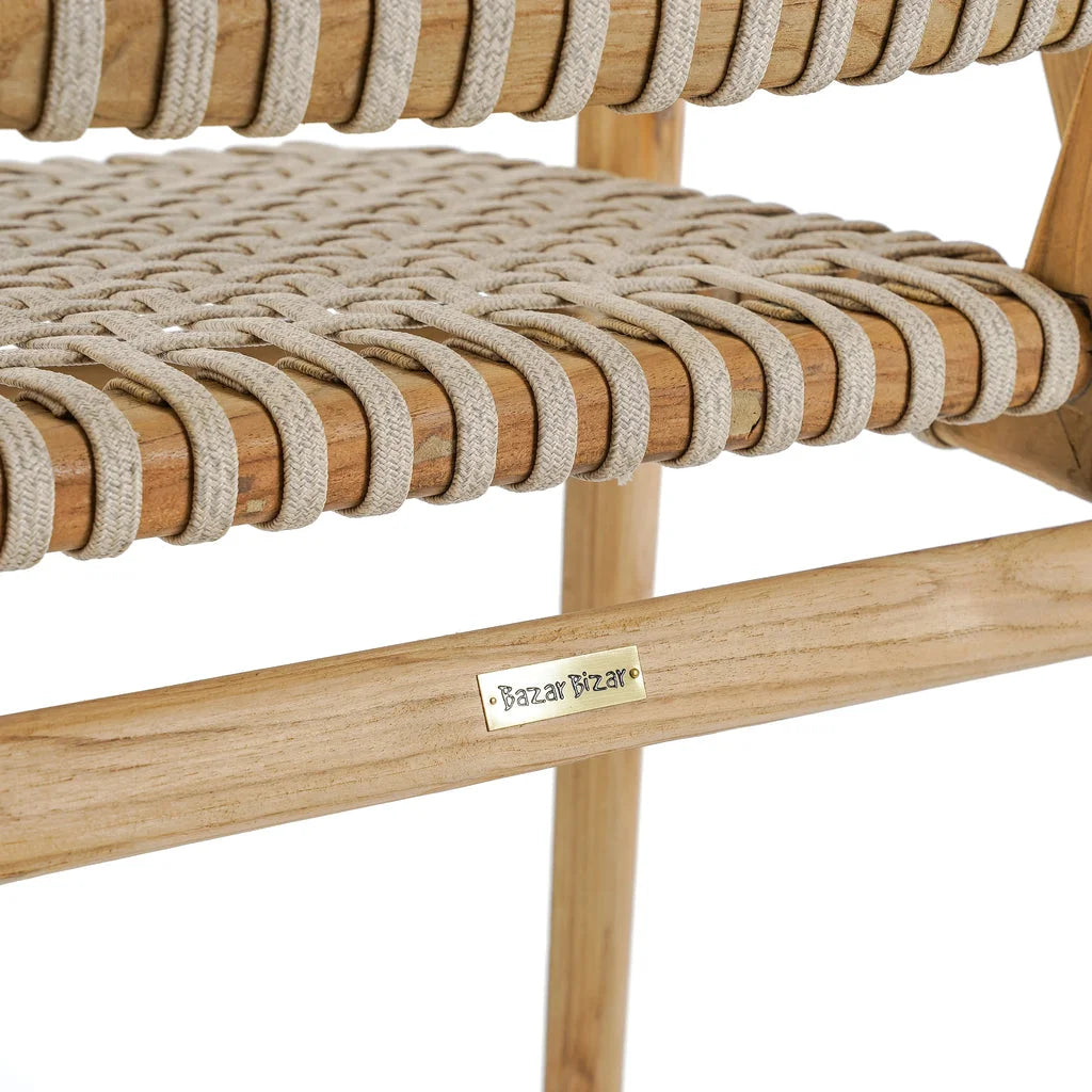 Chaise de salle à manger Trikeri avec siège en tissage naturelle