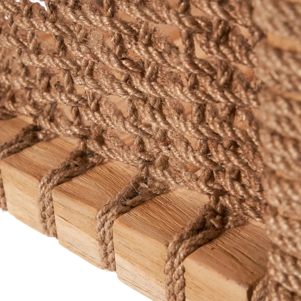 Bloc en bois et corde tissée pour La chaise de salle à manger Tugu extérieur