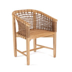 Chaise en bois avec dossier tissé pour la salle à manger Tugu Extérieur