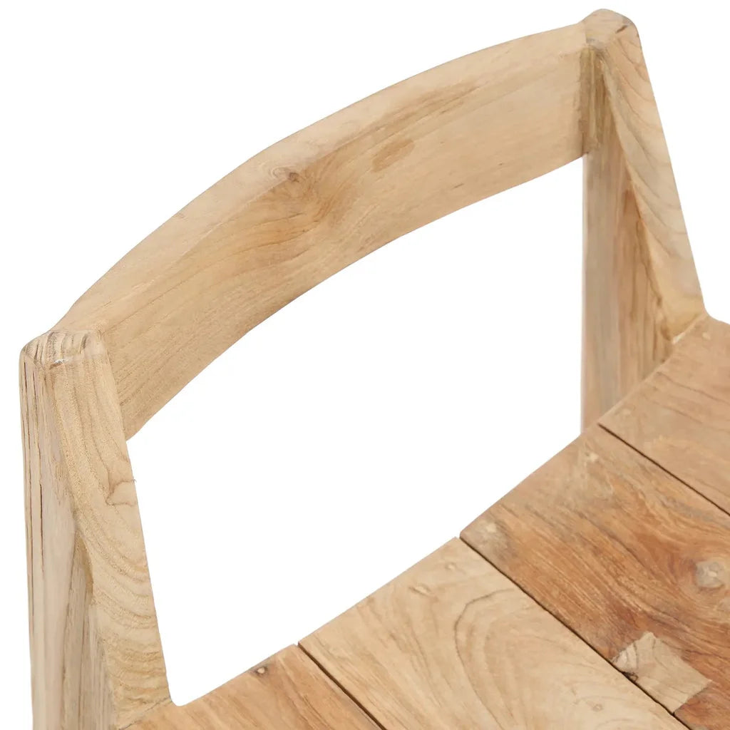 Dossier de chaise en bois pour La chaise de salle à manger Ydra Naturelle Extérieure