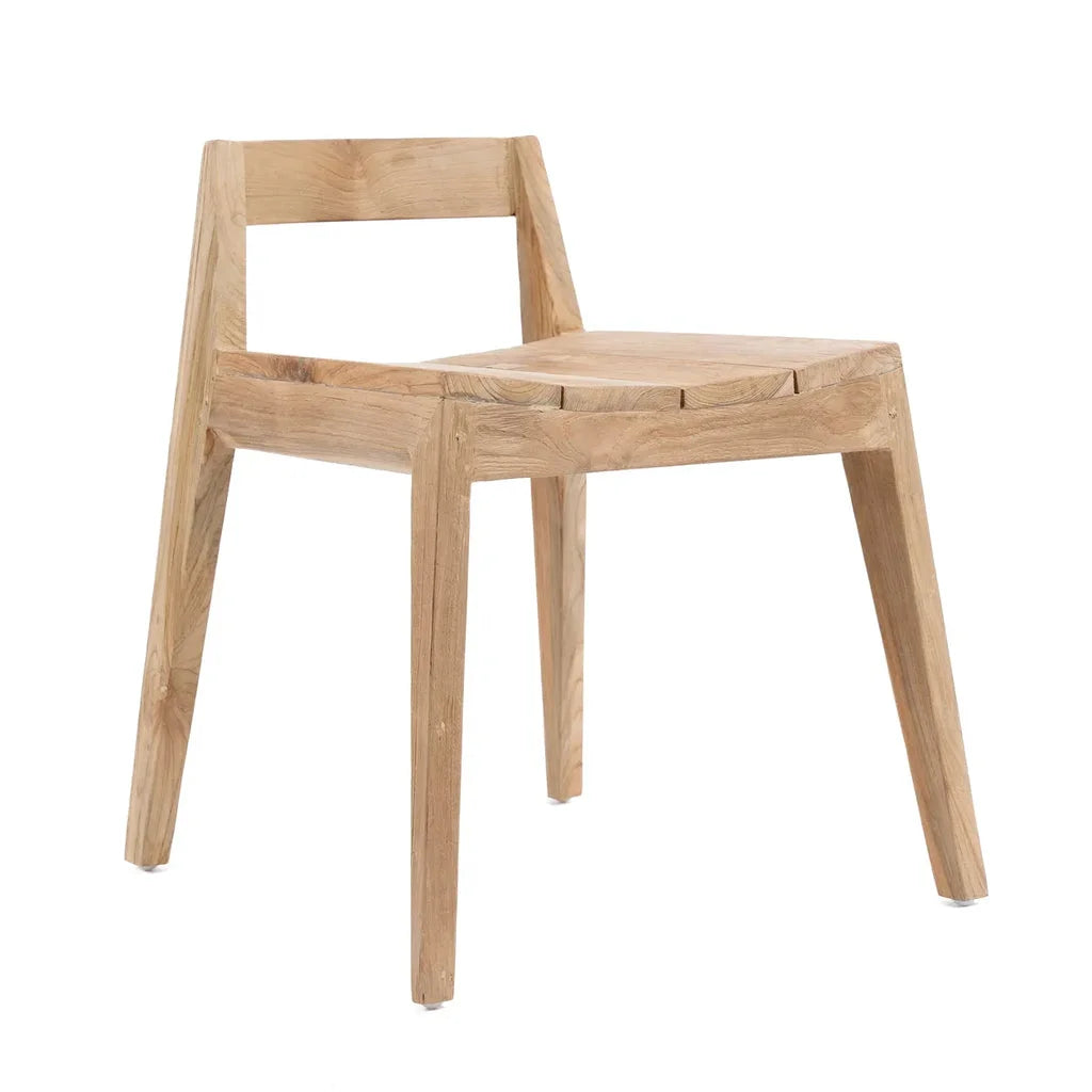 Chaise en bois avec dossier pour salle à manger Ydra Naturelle Extérieure