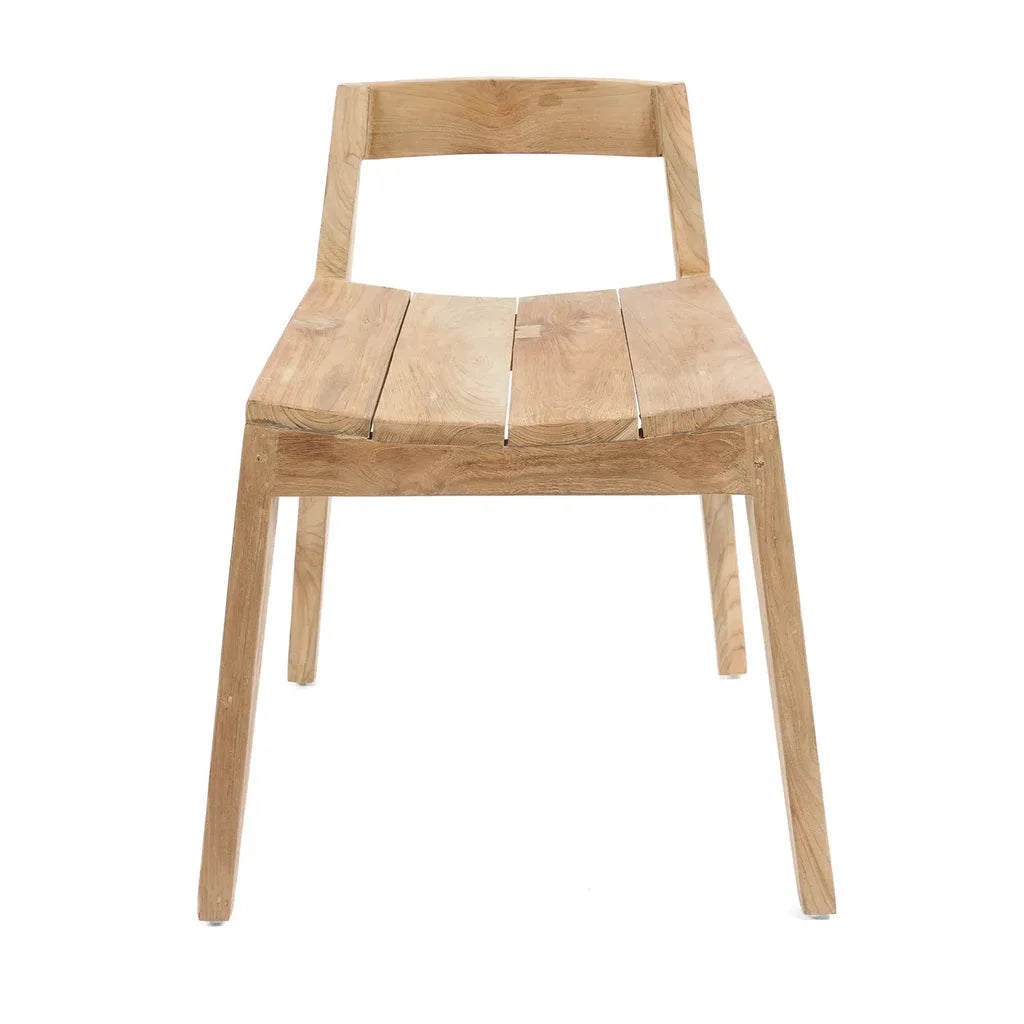 Chaise en bois avec assise à lattes pour La chaise de salle à manger Ydra Naturelle Extérieure