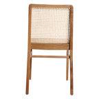 Chaise en teck et cannage naturel pour salle à manger – Lot de 2