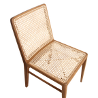 Chaise en teck et cannage naturel pour salle à manger – Lot de 2