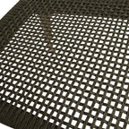 Tissu maille vert olive foncé tissé sur chaise en teck clair avec accoudoirs, lot de 2