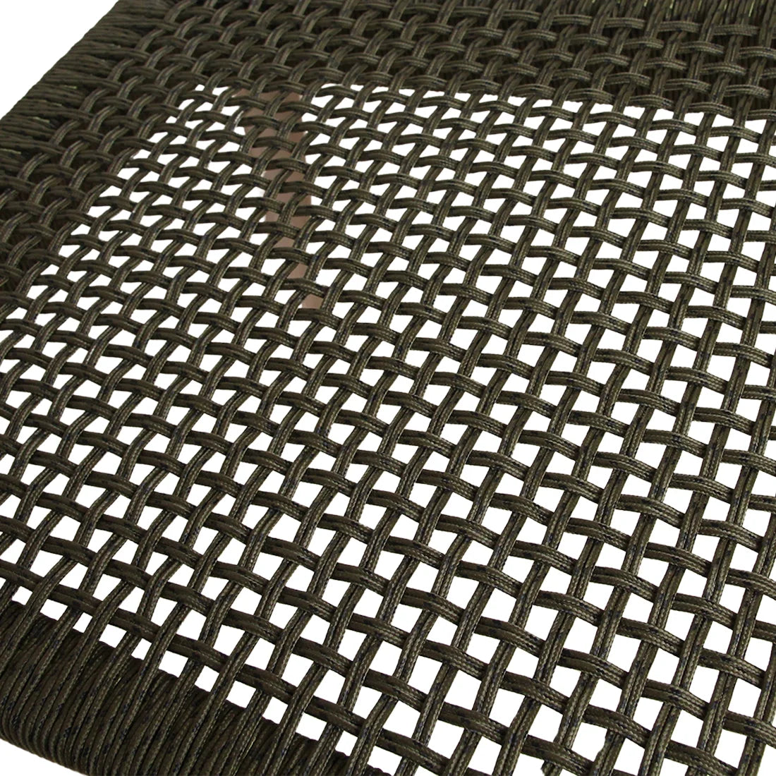 Tissu maille vert olive foncé tissé sur chaise en teck clair avec accoudoirs, lot de 2