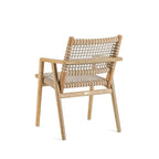 Chaise en teck recyclé avec accoudoirs – Naturel – 54x52 cm