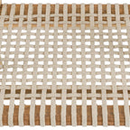 Chaise en teck recyclé avec accoudoirs – Naturel – 54x52 cm