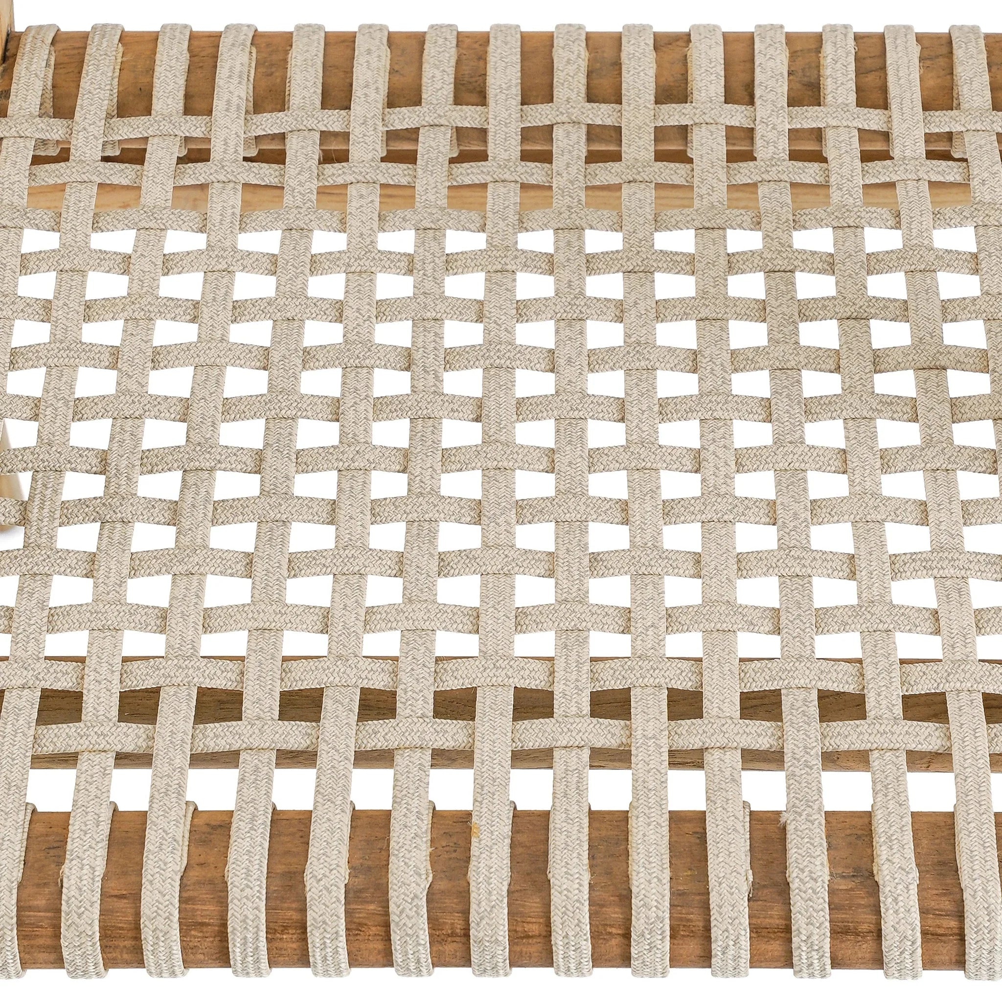 Chaise en teck recyclé avec accoudoirs – Naturel – 54x52 cm