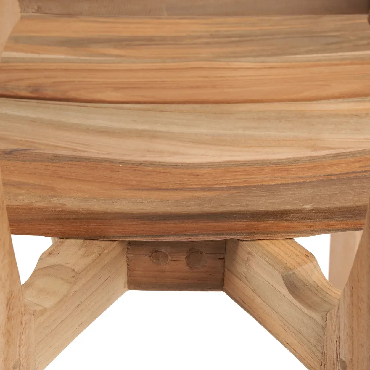 Chaise en teck recyclé avec dossier corde noire 80 cm