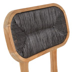 Chaise en teck recyclé avec dossier corde noire 80 cm