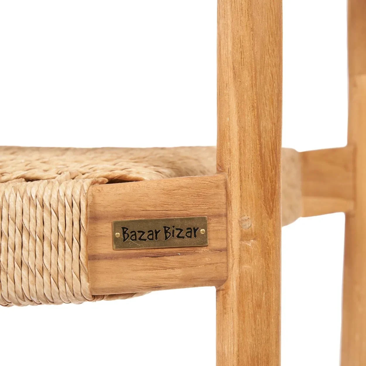Siège en bois tissé pour chaise extérieure en Teck recyclé Naturel 55x64 cm