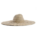 Chapeau de paille en jacinthe d’eau naturel à bord XXL souple beige tressé