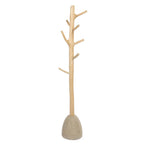 Portant mural en bois avec branches like crochets pour le coat rack Naturel