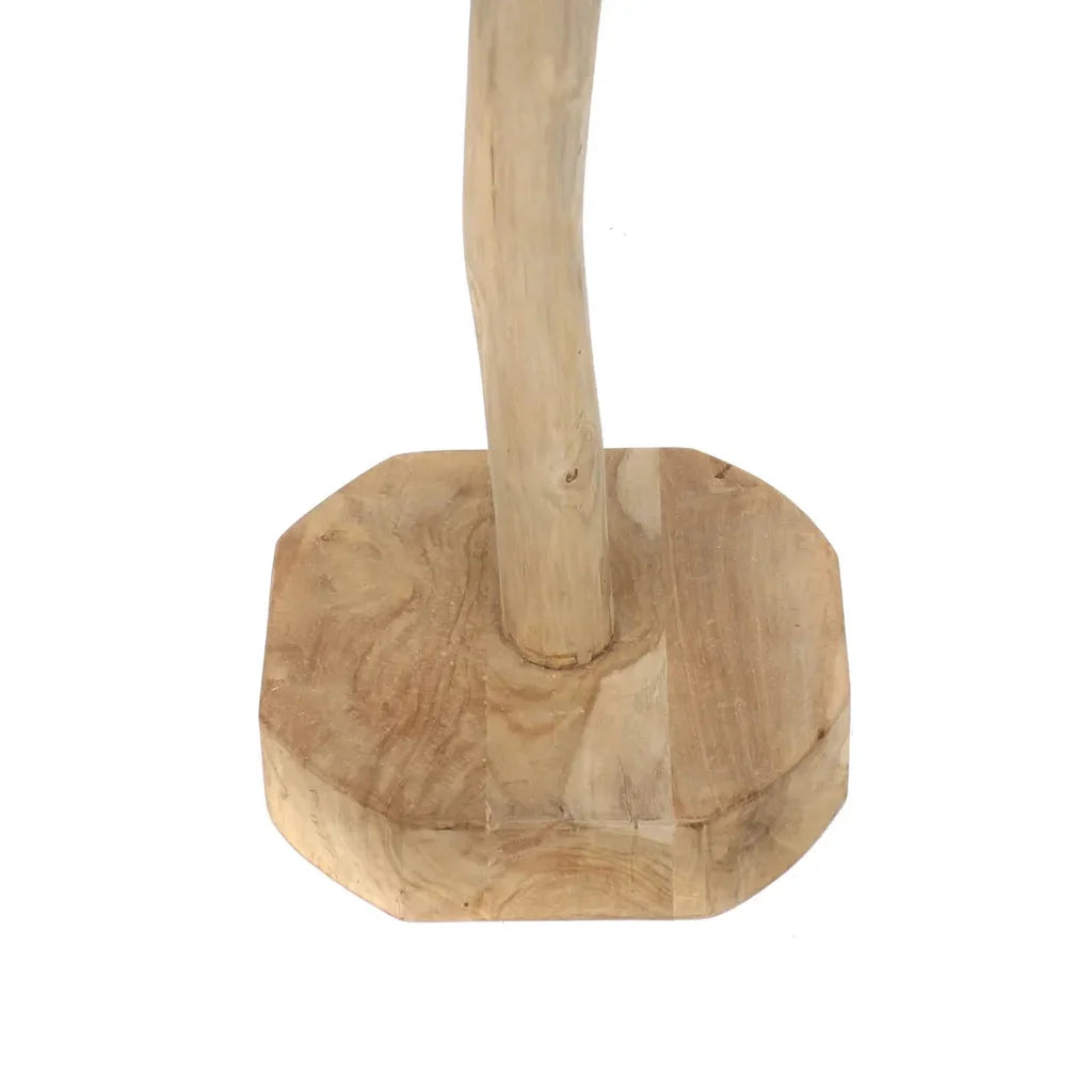 Base en bois sculpté à la main avec poste courbé pour Le Cintre Naturel