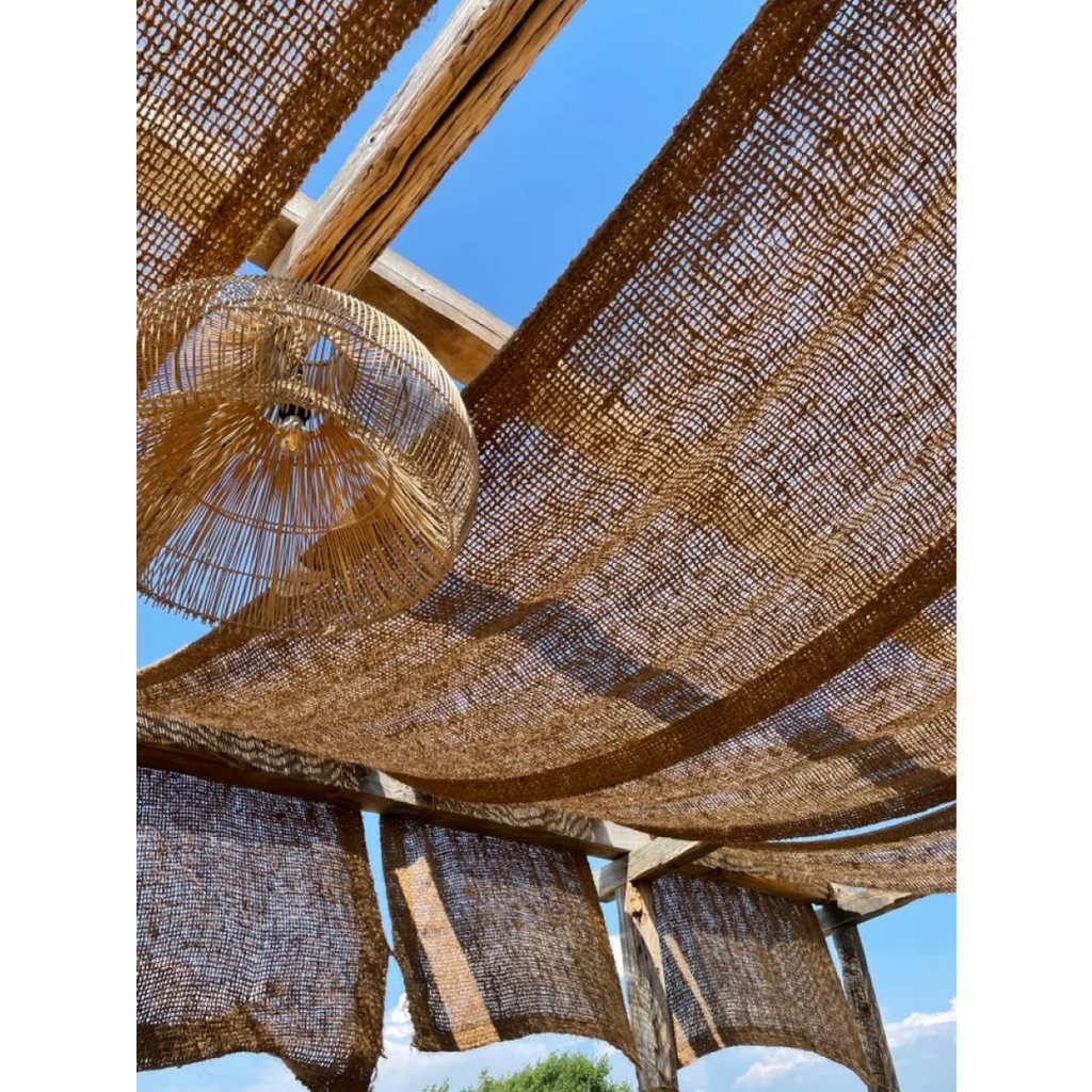 Clôture décorative en fibres de coco tressées brun naturel – 1000x150 cm