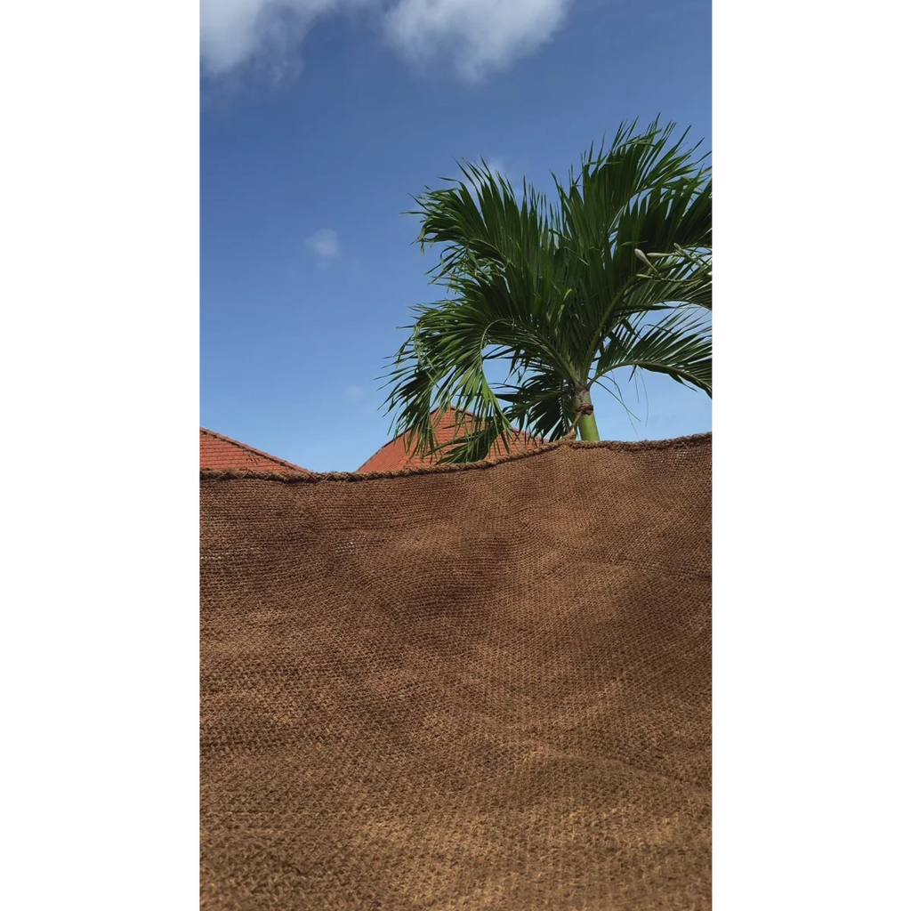 Clôture décorative en fibres de coco tressées brun naturel – 1000x150 cm