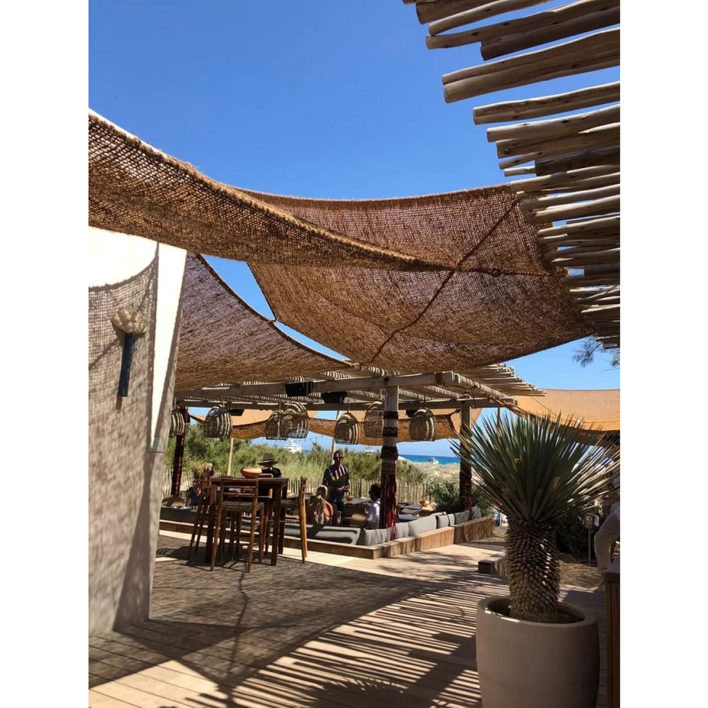 Clôture décorative en fibres de coco tressées brun naturel – 1000x150 cm