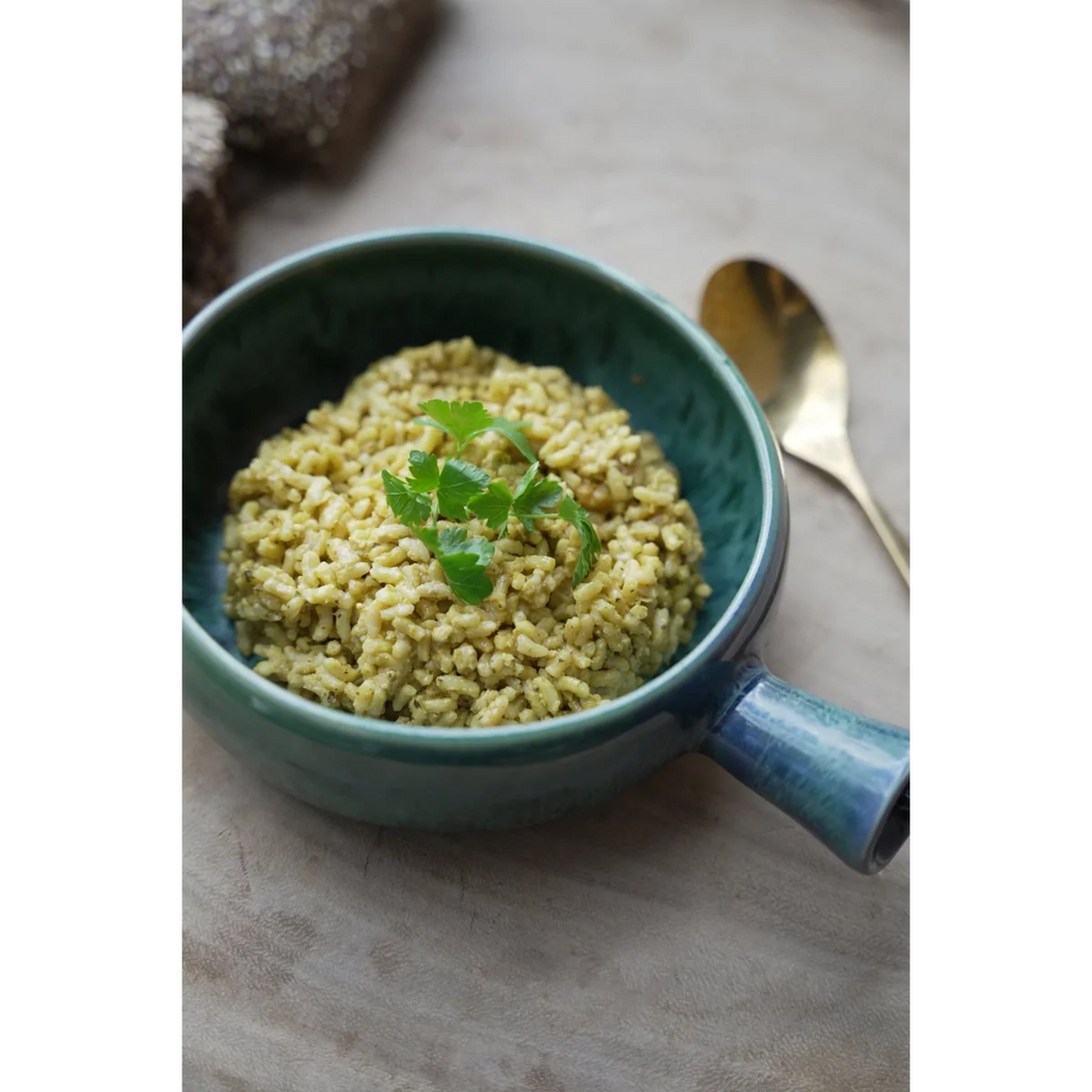 Cocotte en céramique bleue avec poignée 19 cm – Lot de 4