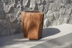 -pot à bougies en bois brut et creusé Naturel pour décoration rustique