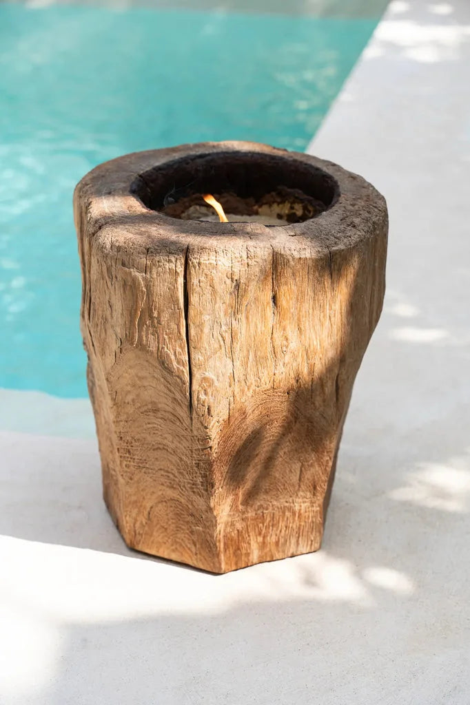 Support de bougie en bois rustique pour Le Coffre à Bougies Naturel