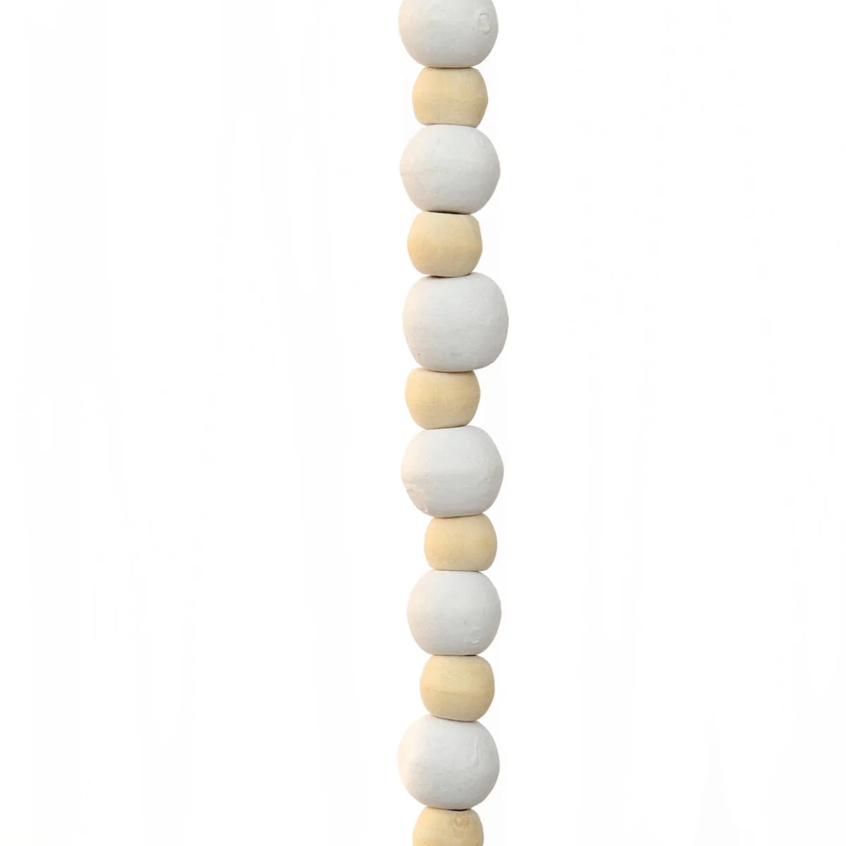 Collier décoratif en perles de bois aux tons naturels lisses