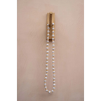 Chaîne murale en perles dorées avec accents de perles, Collier décoratif en perles bois et blanc cassé