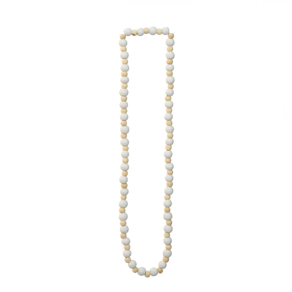 Collier en perles blanches et jaunes, design minimaliste