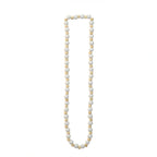 Collier en perles blanches et jaunes, design minimaliste