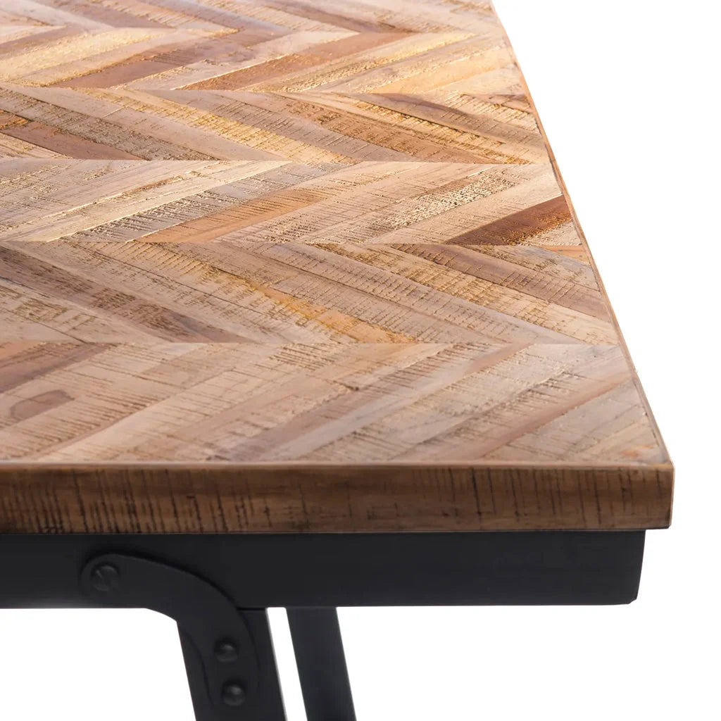 Tableau en bois à chevrons naturel de la console à chevrons La Console à Chevrons - Naturel