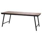 Table rectangulaire en bois avec pieds en métal noir dans la console à chevrons Naturel