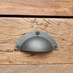 Poignée de tiroir noire mate semi-circulaire en métal avec 3 vis