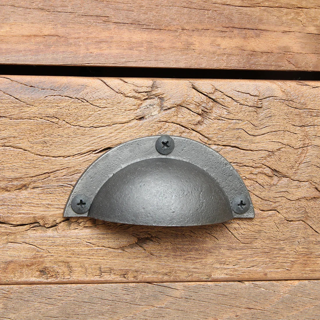 Poignée de tiroir noire mate semi-circulaire en métal avec 3 vis