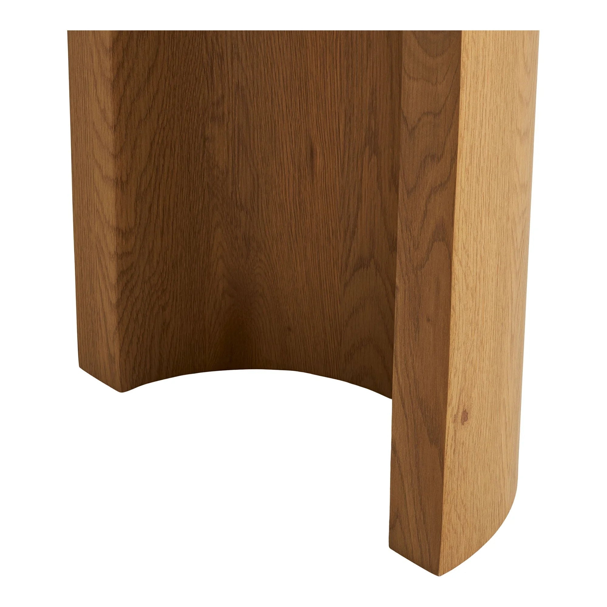 Base de table en bois courbé finition brun clair à moyen pour console ovale 114x38 cm