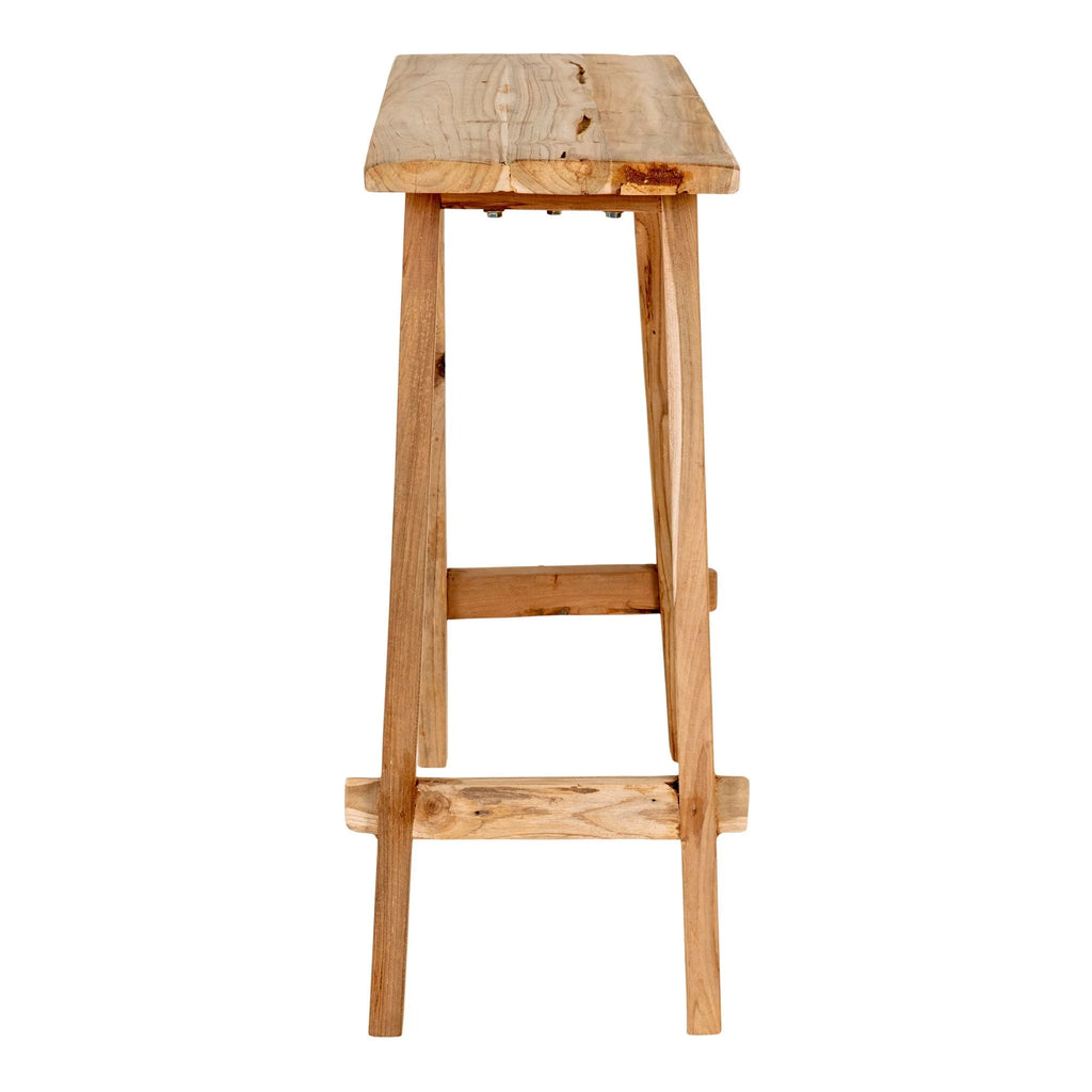 Tabouret en bois de teck naturel pour un style minimaliste et élégant