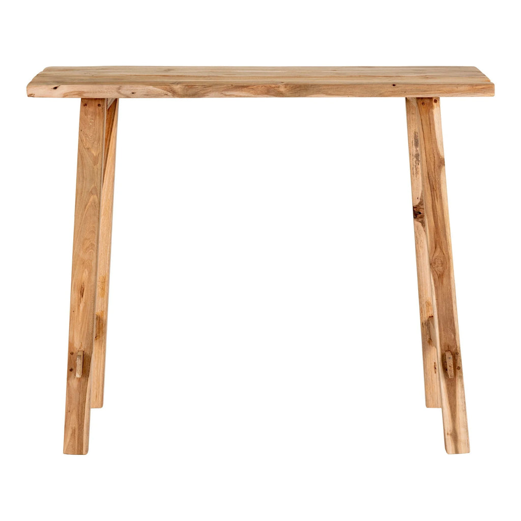 Console en bois de teck naturel design minimaliste 90x40 cm pour salon ou entrée