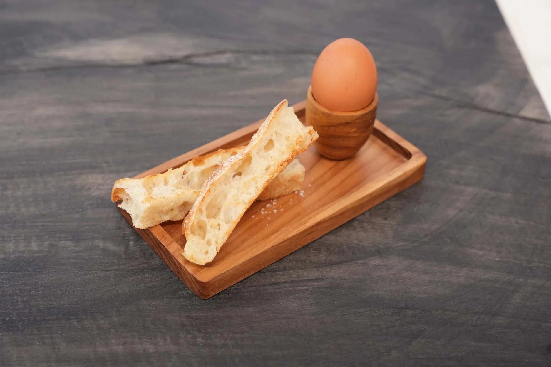 Coquetier en racine de teck naturel 5 cm artisanal