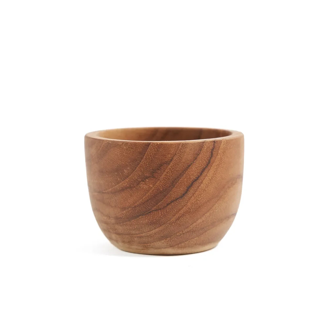 Coquetier en racine de teck naturel 5 cm artisanal, bol rond en bois