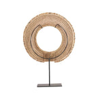 Coquillage décoratif perlé sur socle en coquille naturelle