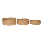 Set de 3 corbeilles rondes en jonc de mer tressé naturel