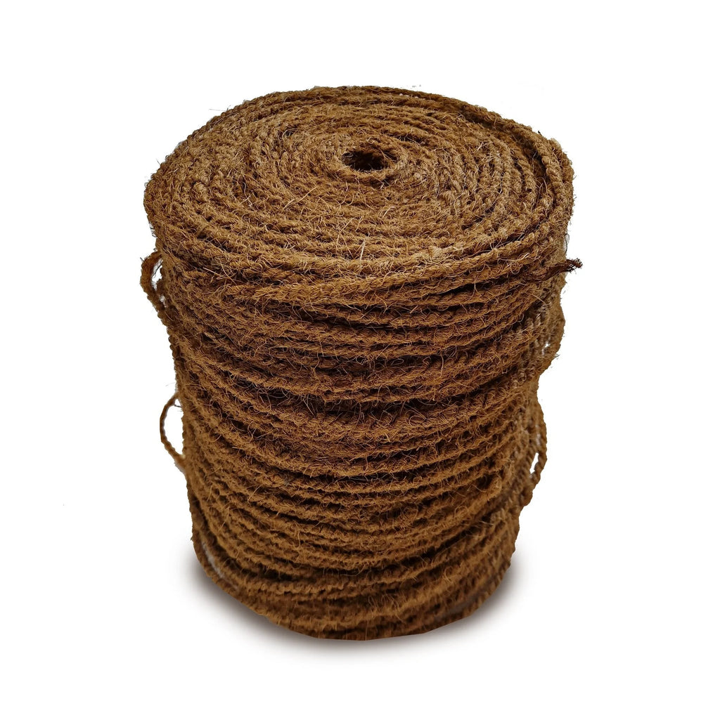 Bobine de corde décorative en fibre de coco naturelle, 12 m, texture fibreuse brune