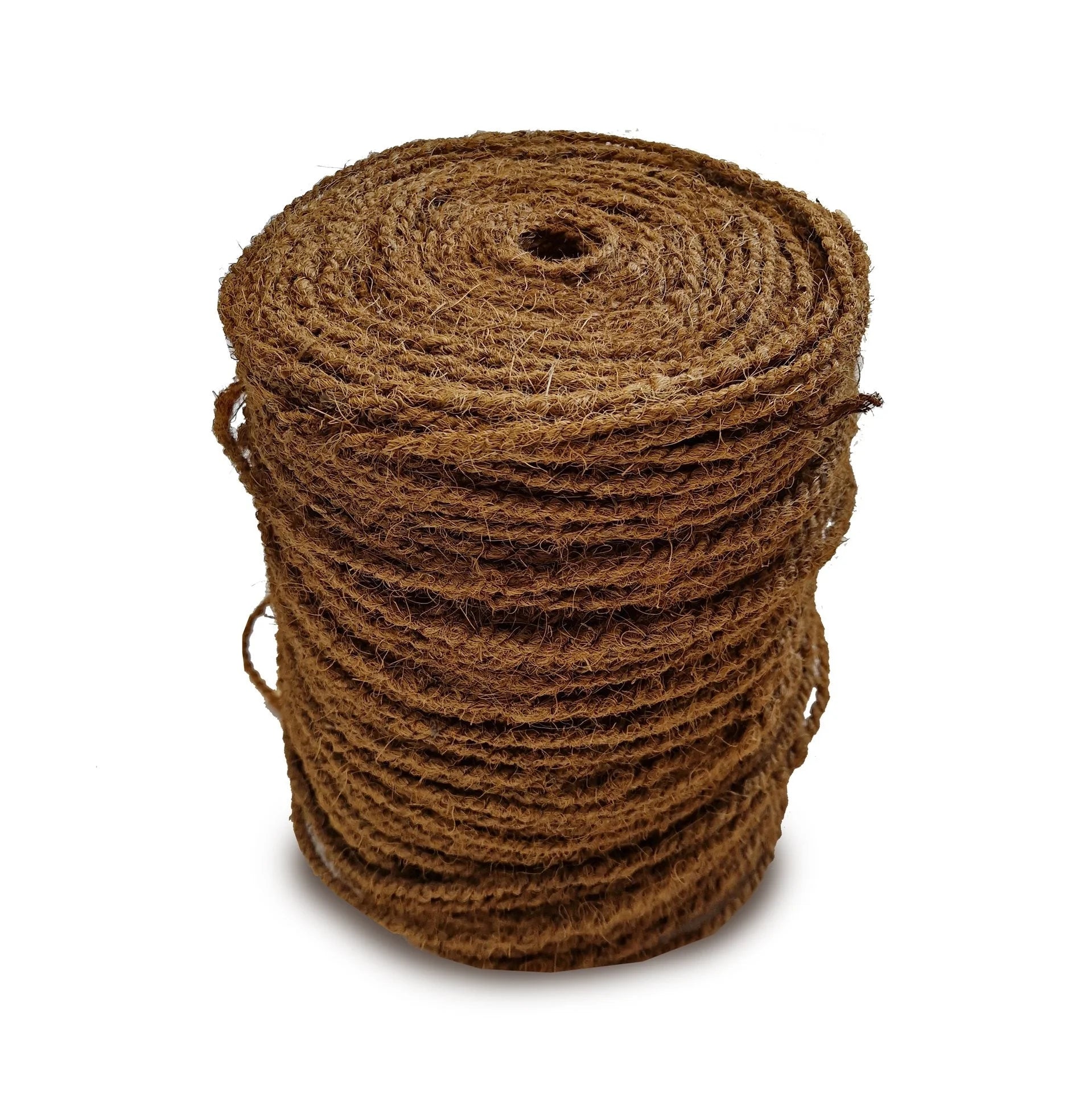 Bobine de corde décorative en fibre de coco naturelle, 12 m, texture fibreuse brune