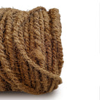 Corde décorative en fibre de coco naturelle, tressée brune texturée, 12 m sur bobine